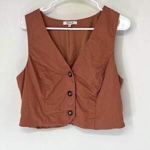 Madewell Katrina Women's Rose Button-Up Vest - Size 12